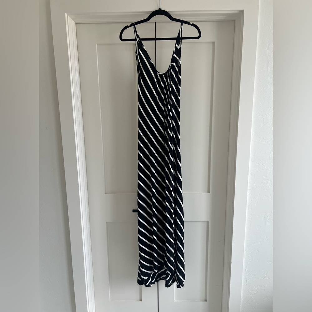 Black and White Striped Maxi Dress